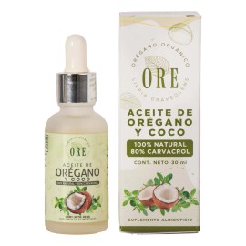 Aceite De Orégano Y Coco, Jarabe De Orégano Y Miel Virgen