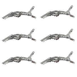 Eson Hair Clips for Styling for Professional Crocodile Clips Hair - Non Slip No-Trace Hairdressing Clips, Alligator Clips Hair for Styling Sectioning - Salon & Home Hair Cutting (Silver)