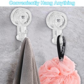 DAWRIS Suction Hooks, Reusable Knob Sucker Hooks Waterproof Powerful Vacuum Plastic Suction Cup Hook for Bathroom Kitchen Front Door