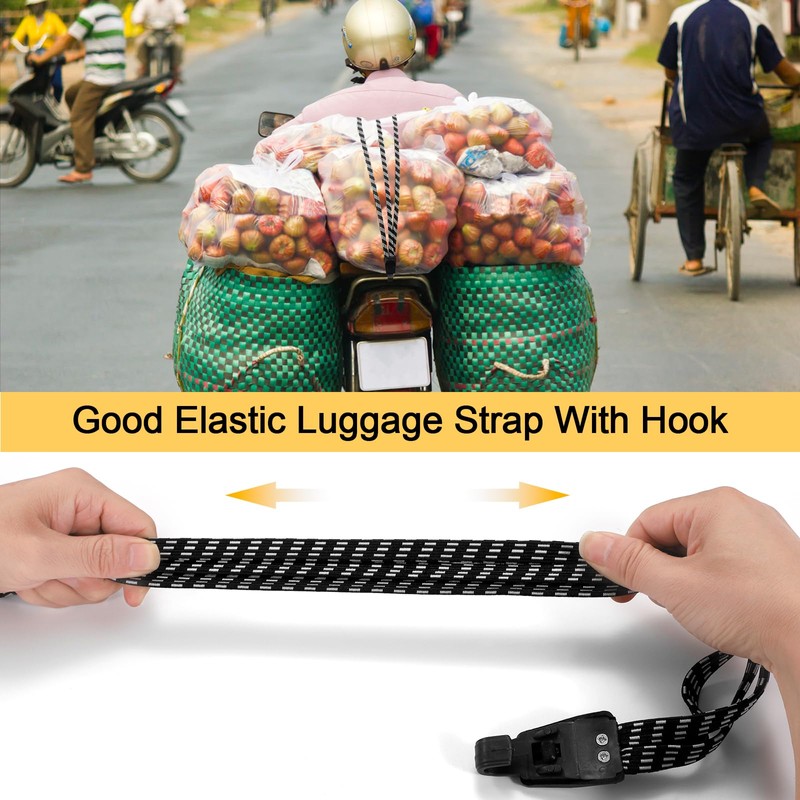 Bicycle Tie Down Strap Elastic Luggage Strap Tension Ropes with