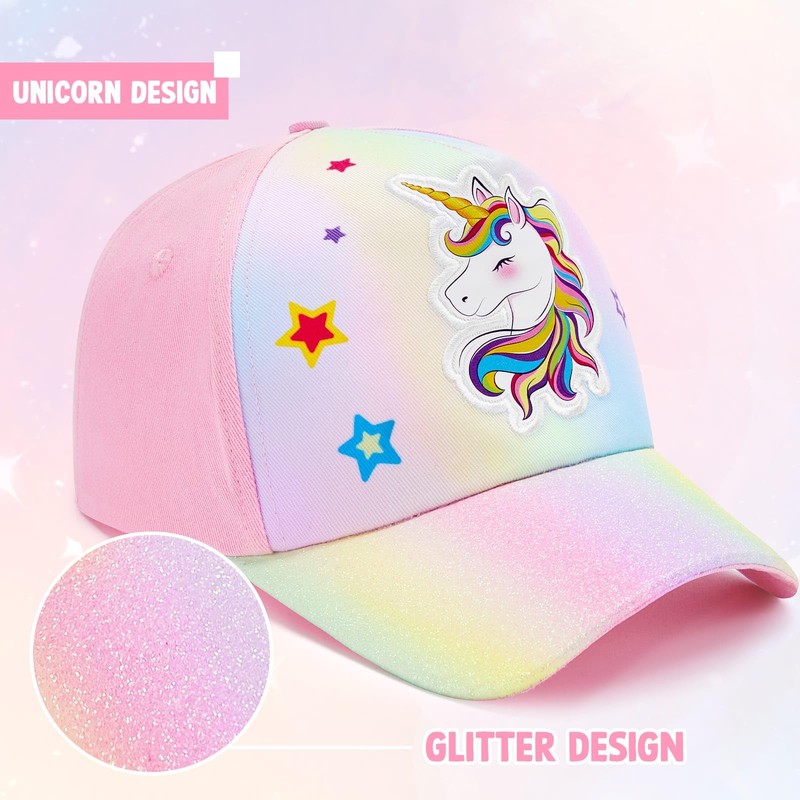 WAWSAM Girls Unicorn Baseball Cap Kids Trucker Hat