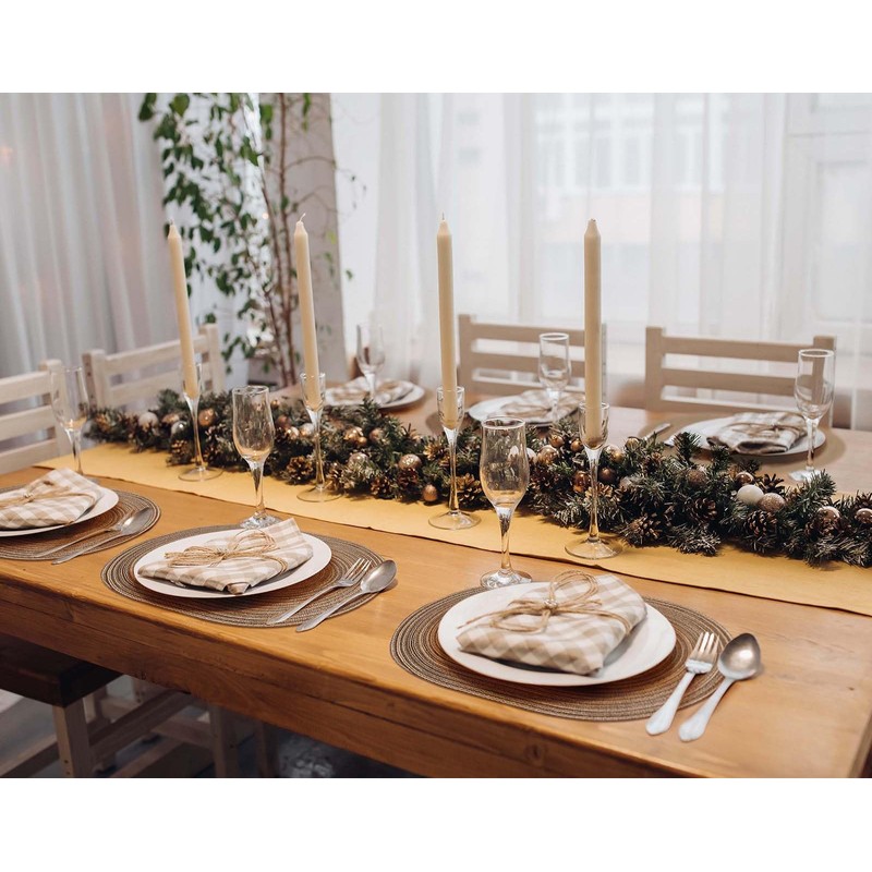 Noctiflorous Oval Braided Placemats 12x18 Inch Table Mats Set of