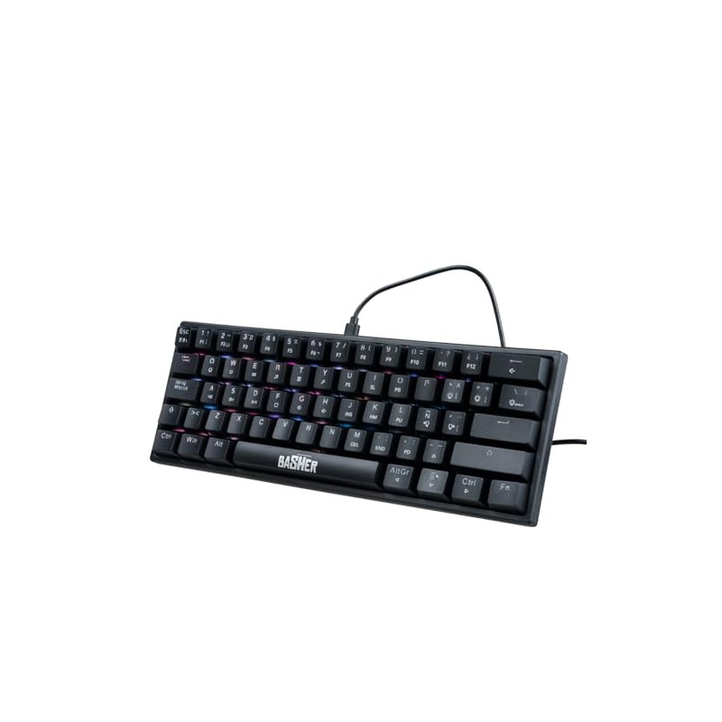 Teclado alámbrico led Rainbow Gamer para PCMac BASH-1002