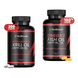 Astaxantina Krill Y Oil Omega 3 Nuboost 200 180 Cápsulas