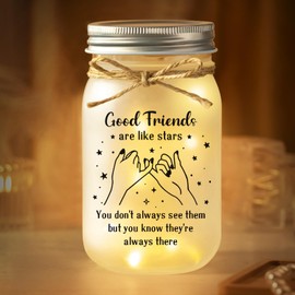 SteadStyle Best Friend Birthday Gifts for Women – Mason Jar Night Light for Women Friend, Unique Friendship Present for BFF, Soul Sister, Bestie, Graduation Surprise Decor