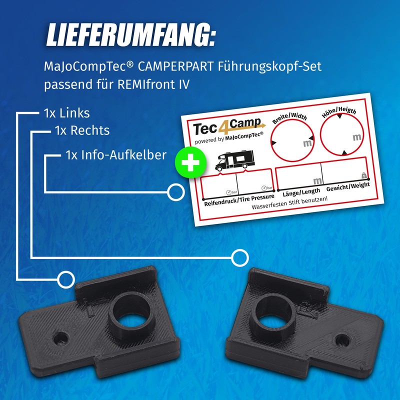 MaJoCompTec® Camperpart Replacement Guide Compatible with Remis Telescopic Guide, Replacement