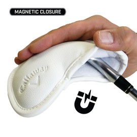 Callaway Golf Magnetic Iron Headcovers White - Set of 10 Iron Headcovers to Protect Your Golf Clubs