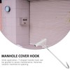 TOPPERFUN Manhole Cover Hook, 11.79in Stainless Steel Hay T-Hook Roller