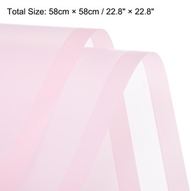 sourcing map 10pcs Transparent Pink Border Flower Wrapping Paper 22.8"x22.8" Waterproof Floral Wrapping Paper for DIY Crafts, Gift Flower Shop Bouquet Packaging
