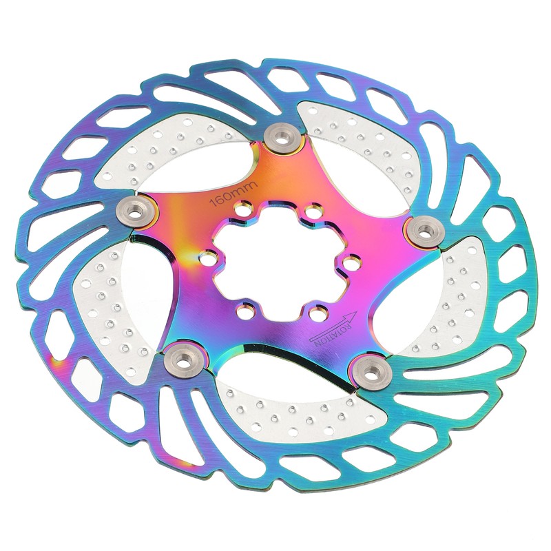 Mountain Bike TitaniumPlated Cooling Disc Brake Rotor 6 Nails Cycling