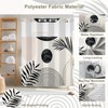 Yanutan No Hook Shower Curtain,Black Boho Leaves Double-Layered Shower Curtain