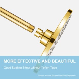 OFFO Shower Head Extension Arm, Shower Arm Extension Shower Head Extender Made of 304 Stainless Steel Shower Pipe Extension, Bright Gold 6 in