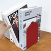 MerryNine Metal Book Ends, 4 Pack Red Bookends for Shelves,