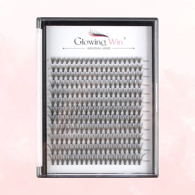 Glowingwin Cluster Lashes 228 PCS Individual Lashes Natural Look False