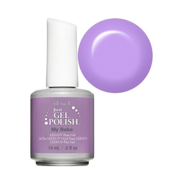 Ibd Just Gel Soak Off Led Uv Gel Nail Polish Varnish My Babe Lilac Purple 14ml by IBD