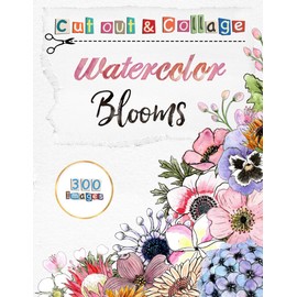 Cut Out and Collage Watercolor Blooms Ephemera: Over 300 hand-painted botanical flower designs for junk journals, scrapbooking, mixed media art projects, sketchbooks and More!