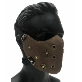 BeyondMasquerade Fashion Protective Face Mask Mouth Mask Reusable Adult Mask Steampunk Goth Masks - BROWN