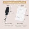 Wireless Light Switch and Receiver Kit, 164Ft RF Range, No