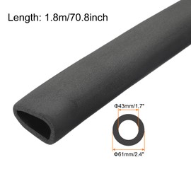 Rebower 43mm ID Pipe Insulation Tubing 9mm Thick Heat Preservation Foam Tube, [for Plumbing Freeze Protection Exercise Handle] - 61mm OD/6ft/Black