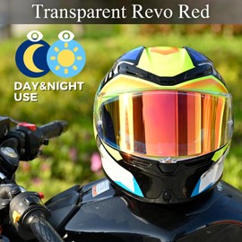 Logto Compatible With K6S Visor K6 Face Shield Replacement Tinted Visor Helmet Accessories (Transparent Revo Red)
