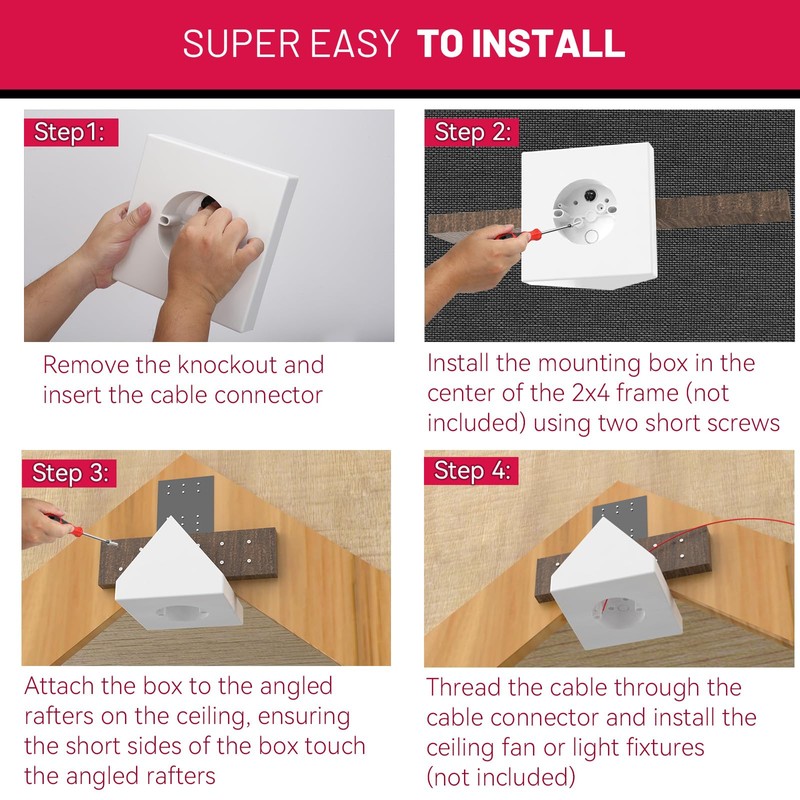 Ceiling Fan Angle Mount, FB900-1 Cathedral Ceiling Fan Box, Ceiling