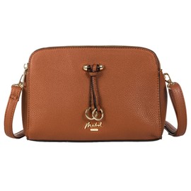 MABEL Small Multi Pockets Cross-Body Bag - Womens Faux Leather Shoulder Handbag - Cute Stylish & Elegant Design - NAOMI (Brown)