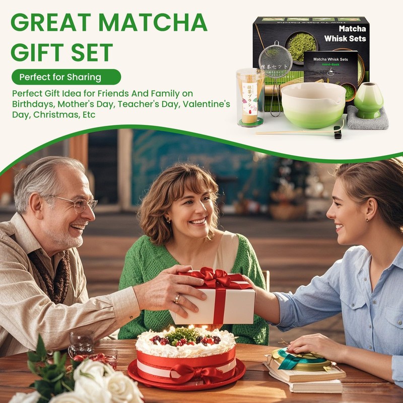 Matcha Set (7-Piece) Which Matcha Whisk, Matcha Cup, Matcha Bowl,