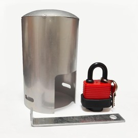 Easy-Use Faucet Lock - Stainless Steel Single Side Access Child Proof Outdoor Spigot Guard - Fits Standard Garden Taps (Silver)