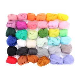 rosenice Felt Wool 36 Colours Fairy Tale Wool Sheep's Wool Set for Wet Felting and Dry Felting DIY