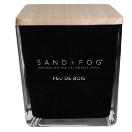 SAND + FOG 57oz Scented Soy Wax Blend Glass Candle Made with Essential Oils (Feu De Bois)