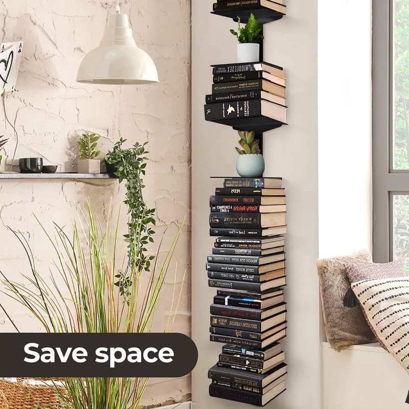 ART-GIFTREE Floating Book Shelves for Wall, 8 Tier Invisible Floating