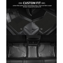 Carpet Floor Mats Fit for Chevy Equinox 2018-2024 (Not for EV), All Weather Anti-Slip Waterproof Floor Liners - 3pc