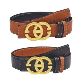 Vonlarka Women’s Reversible Leather Belts for Jeans Pants Fashion Ladies Belt with Gold Buckle