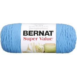 Bernat Super Value Yarn, 7 oz, Gauge 4 Medium Worsted, Hot Blue