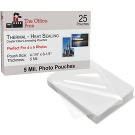 Photo Laminating Pouches, 4" x 6" Thermal Photo Pouches, 5mil Thickness, Perfect to Protect Your Photos from Fading - 4-1/4" x 6-1/4" Pouch Size - 25 Pouches