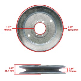 Caltric Deck Pulley & Tapered Hub For Scag SCZ61V-29CV-EFI / SCZ61V-31CV-EFI 61"