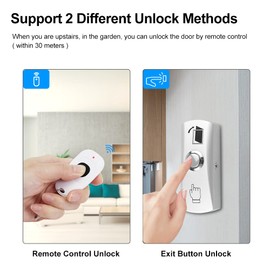 FUSYTULY Full Access Control System Kit Wireless 433MHz Door Opener + NC Fail Safe Electric Shock Lock + 30 Metre Remote Transmitter Unlock