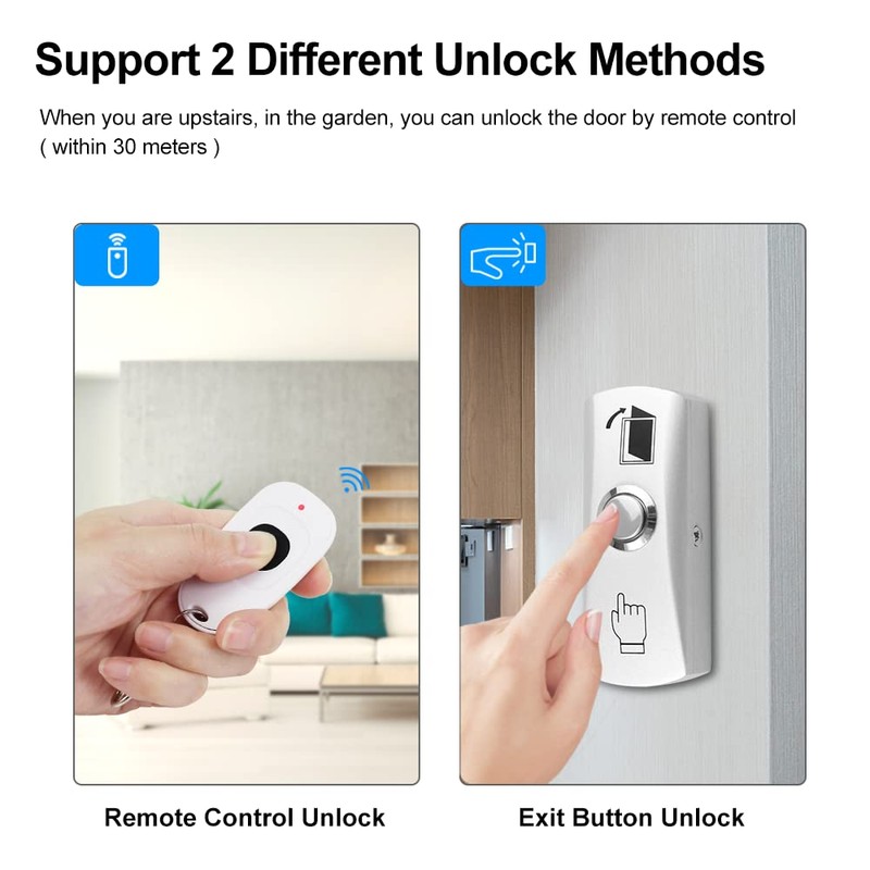 FUSYTULY Full Access Control System Kit Wireless 433MHz Door Opener