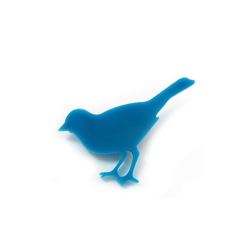 Teal Acrylic Sparrow Brooch