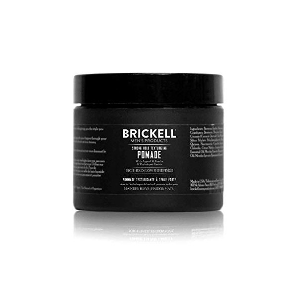 Brickell Men's Strong Hold Texturizing Pomade For Men, Natural and Organic, Pliable Fiber Pomade, 59 ml, Scented