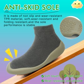 AOIREMON Baby Sock Shoes Boys Girls Toddlers First Walking Traniners Snealkers with Non-Skid Soft Sole Indoor Floor Slipper for Newborn Infants