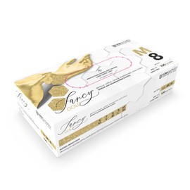 Unigloves FANCY GOLD Nitrile Disposable Gloves, Multipurpose, Powder Free and Latex Free Disposable Gloves, Box of 100 Gloves, Gold, Size XL