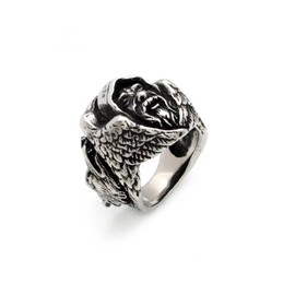 Nordic Viking Warrior Odin Ring for Men, Viking Wolf Animal Ring Norse Amulet Odin Ring for Boys (V1/2)