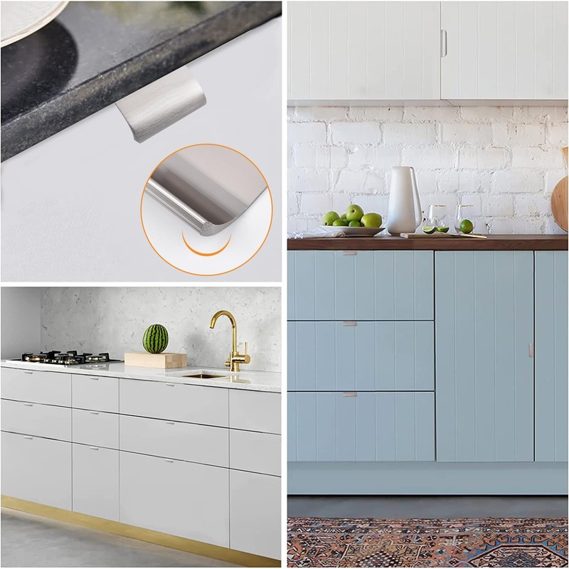 MOROBOR Finger Edge Pull, 8pcs Concealed Handle Modern Style Drawer