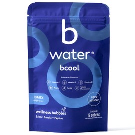 B Water - Bcool Daily Tabletas Efervescentes Rehidratantes | Tabletas Para Rehidratar con Pepino, Vitaminas C, E y B1 | Sin Cafeína | Sabor Pepino Sandía | Frescura Refrescante | 12 Sobres