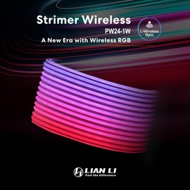 Lian Li Strimer Wireless 24 Pin (PW24-1W) - Addressable RGB Power Extension Cable - 2.4 GHz Wireless Control with 315mm; 12.4 Inch Length - Wireless Controller NOT Included & Required