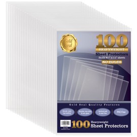 GOLD SEAL No Holes Sheet Protectors, Bulk Pack, Letter Size (8.5 x 11 Inch), Heavyweight Clear View Sheet Protectors, Top Loading, Document Protectors, Artwork Protectors,(100 Pack)