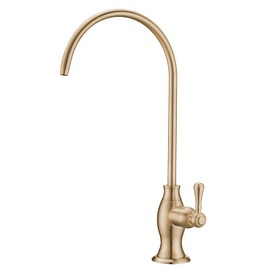 Delle Rosa Brushed Gold Drinking Water Faucet, Commercial Water Filtration Faucet for Under Sink Water Filter System,Solid Brass Drinking Water Purifier Faucets,Brushed Gold(Deep Gold)