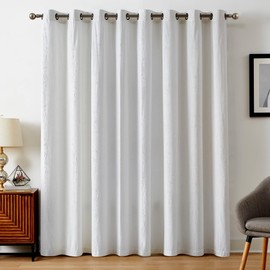 Warm Home Designs Sliding Glass Door Curtain. Ivory Extra Wide Curtains 96 Inches Long Work as Patio Door Curtains or Room Divider Panel. Velvet Blackout Curtain for Sliding Door. VE Ivory Patio 96