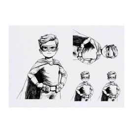 Azeeda 4 x 'Superheldenjunge' Temporäre Tattoos - Wasserfest, Hautfreundlich & Ungiftig · Transfers in Verschiedenen Größen (TO00076842)